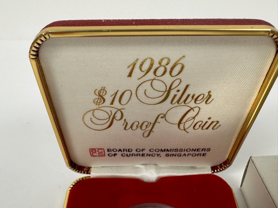 Rare 1986 Singapore $10 Dollar Silver Proof Coin .500 Silver 31.1g Limited To 20,000 Year Of The Tiger [Photo 4]