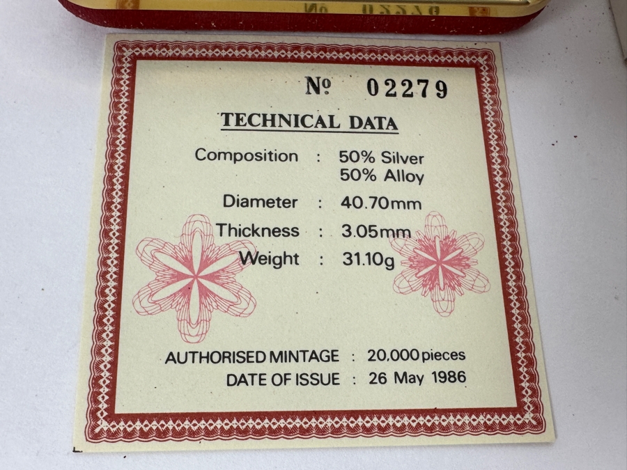 Rare 1986 Singapore $10 Dollar Silver Proof Coin .500 Silver 31.1g Limited To 20,000 Year Of The Tiger [Photo 5]