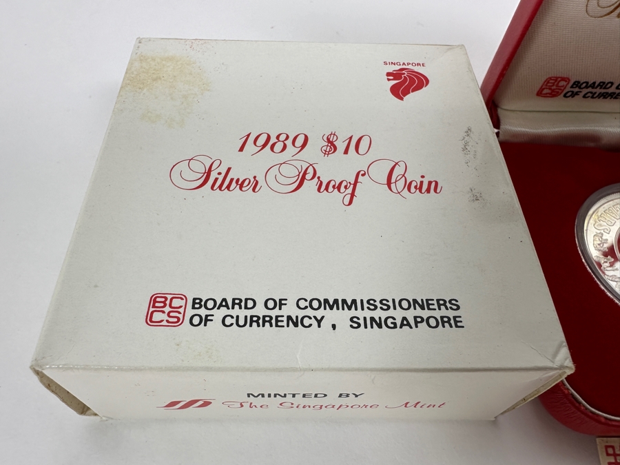 Rare 1989 Singapore $10 Dollar Silver Proof Coin 92.5% Sterling Silver 31.1g Limited To 25,000 Year Of The Snake [Photo 6]