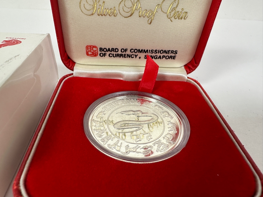 Rare 1989 Singapore $10 Dollar Silver Proof Coin 92.5% Sterling Silver 31.1g Limited To 25,000 Year Of The Snake [Photo 4]