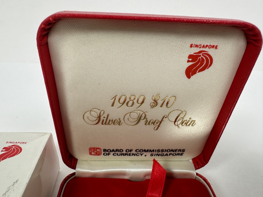 Rare 1989 Singapore $10 Dollar Silver Proof Coin 92.5% Sterling Silver 31.1g Limited To 25,000 Year Of The Snake [Photo 3]