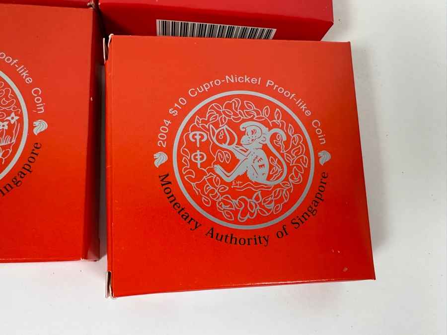 Singapore $10 Dollar Proof-Like Coins From 1993-2004: 1993,94,95,96,97,98,99,00,01,02,03,2004 Monetary Authority Of Singapore - 12 Coins Copper-Nickel Composition [Photo 6]