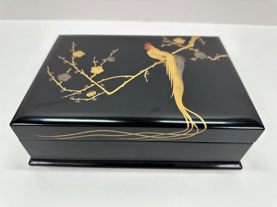 Vintage Japanese Lacquer Jewelry Box 8.5W X 6.5D X 2.75H [Photo 4]