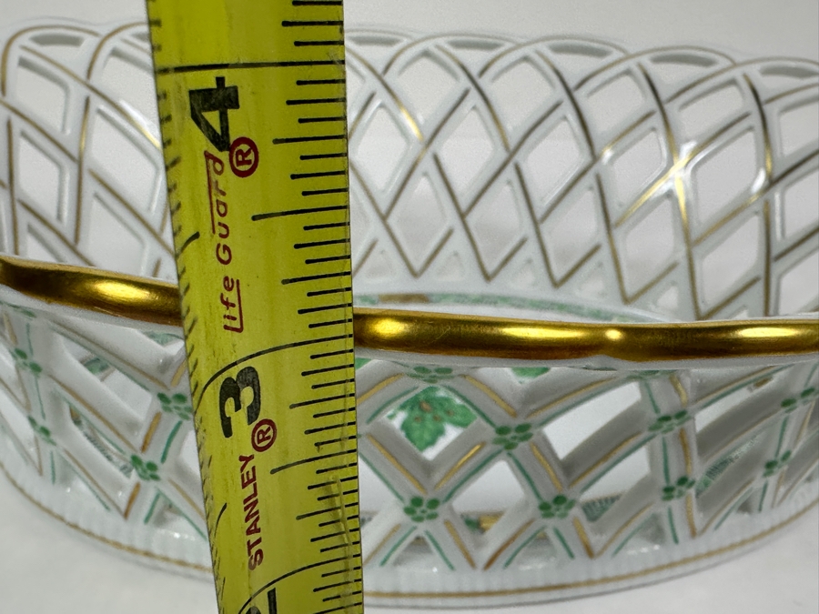 Herend Hand Painted Porcelain Reticulated Dish 13.5W X 9D X 3H [Photo 12]