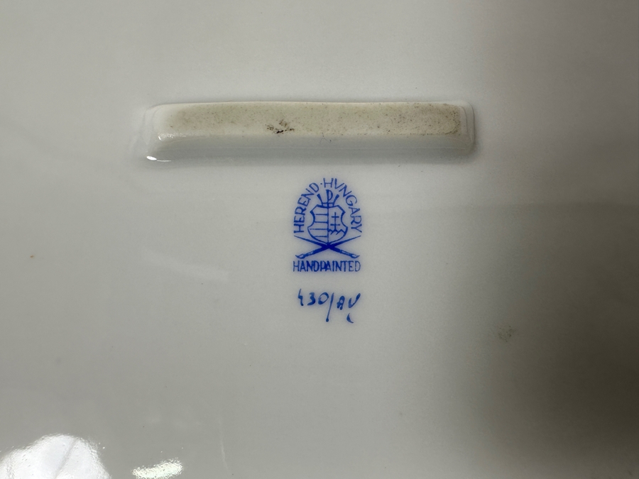 Herend Hand Painted Porcelain Dish 11 X 9.5 [Photo 11]