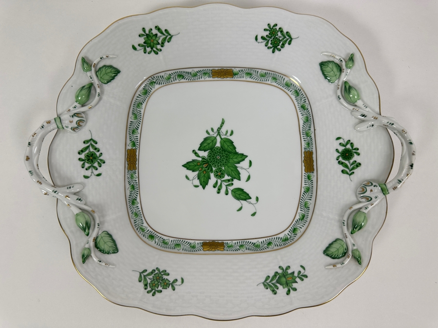 Herend Hand Painted Porcelain Dish 11 X 9.5 [Photo 4]