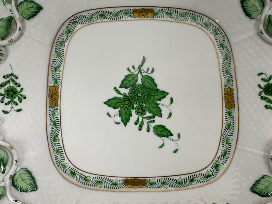 Herend Hand Painted Porcelain Dish 11 X 9.5 [Photo 5]
