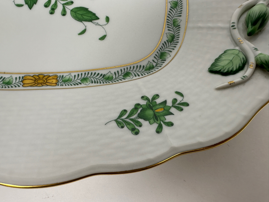 Herend Hand Painted Porcelain Dish 11 X 9.5 [Photo 7]
