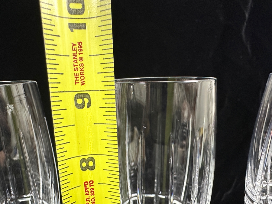 (4) Tiffany & Co. Crystal Champagne Flutes Plaid With Original Tiffany & Co. Boxes 9 1/8'H [Photo 10]