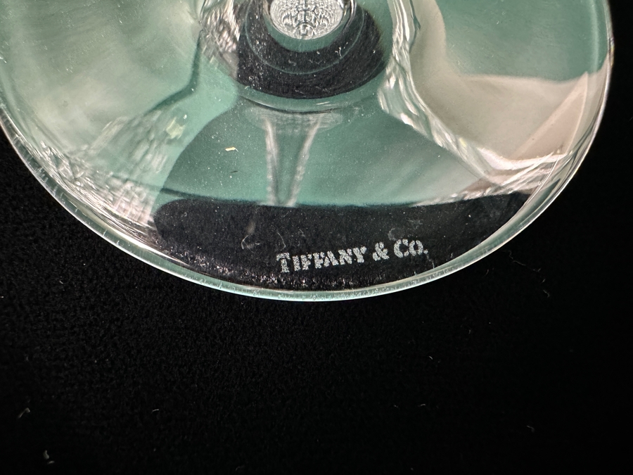 (4) Tiffany & Co. Crystal Champagne Flutes Plaid With Original Tiffany & Co. Boxes 9 1/8'H [Photo 5]