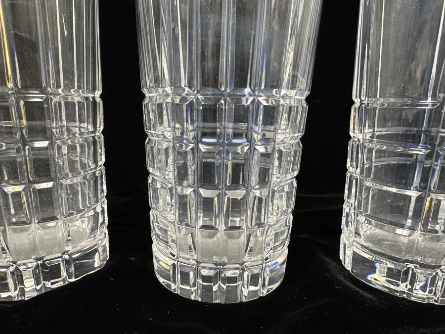 (3) Tiffany & Co. Crystal Plaid Highball Glasses 5 5/8'H [Photo 5]