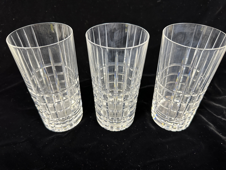 (3) Tiffany & Co. Crystal Plaid Highball Glasses 5 5/8'H [Photo 4]