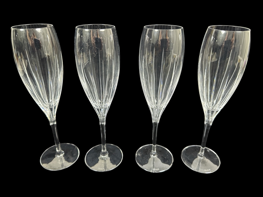 (4) Christofle Iriana Champagne Flutes 8 5/8H [Photo 1]