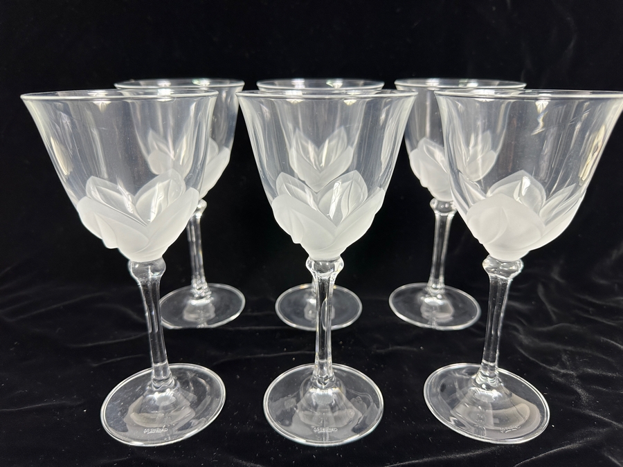 (6) Cristal D'Arques J. G. Durand Florence Stemware Glasses 7 3/8H [Photo 2]