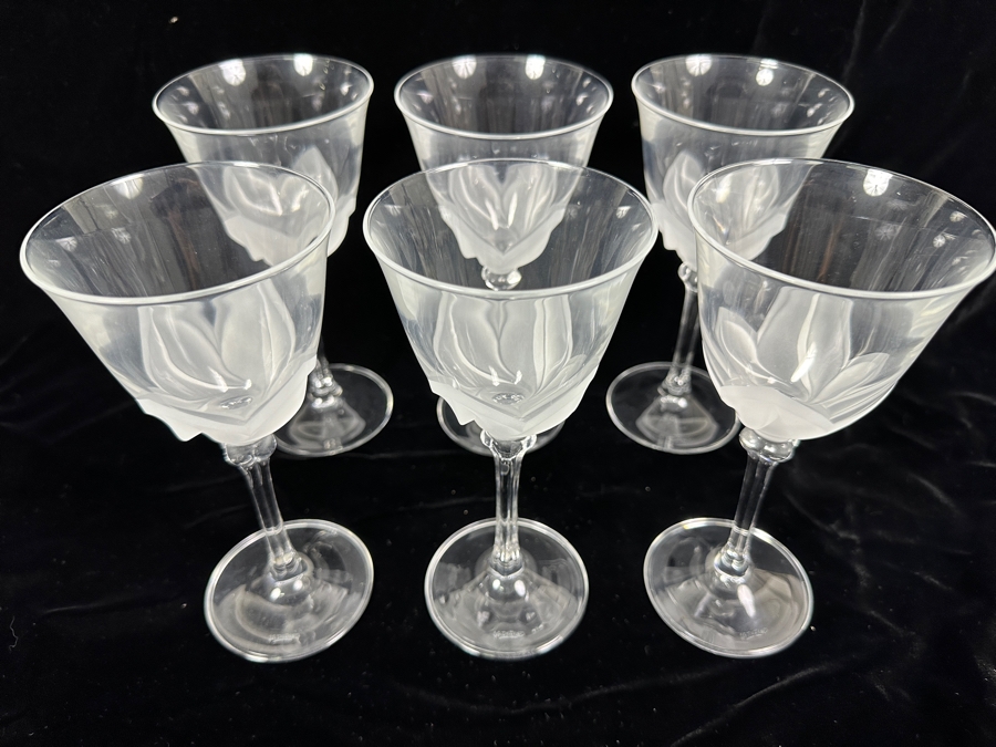 (6) Cristal D'Arques J. G. Durand Florence Stemware Glasses 7 3/8H [Photo 4]
