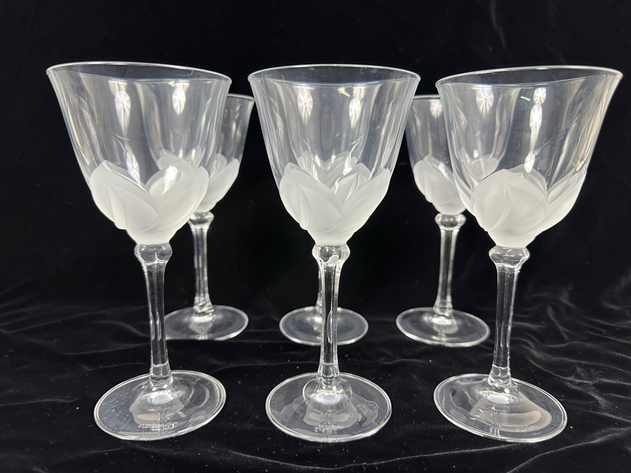 (6) Cristal D'Arques J. G. Durand Florence Stemware Glasses 7 3/8H [Photo 3]