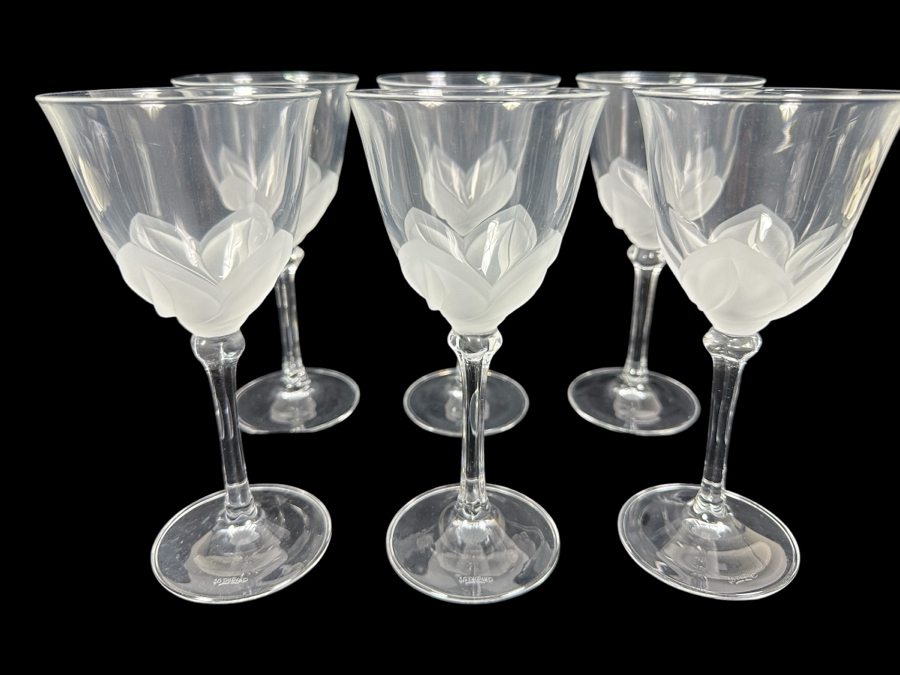 (6) Cristal D'Arques J. G. Durand Florence Stemware Glasses 7 3/8H [Photo 1]