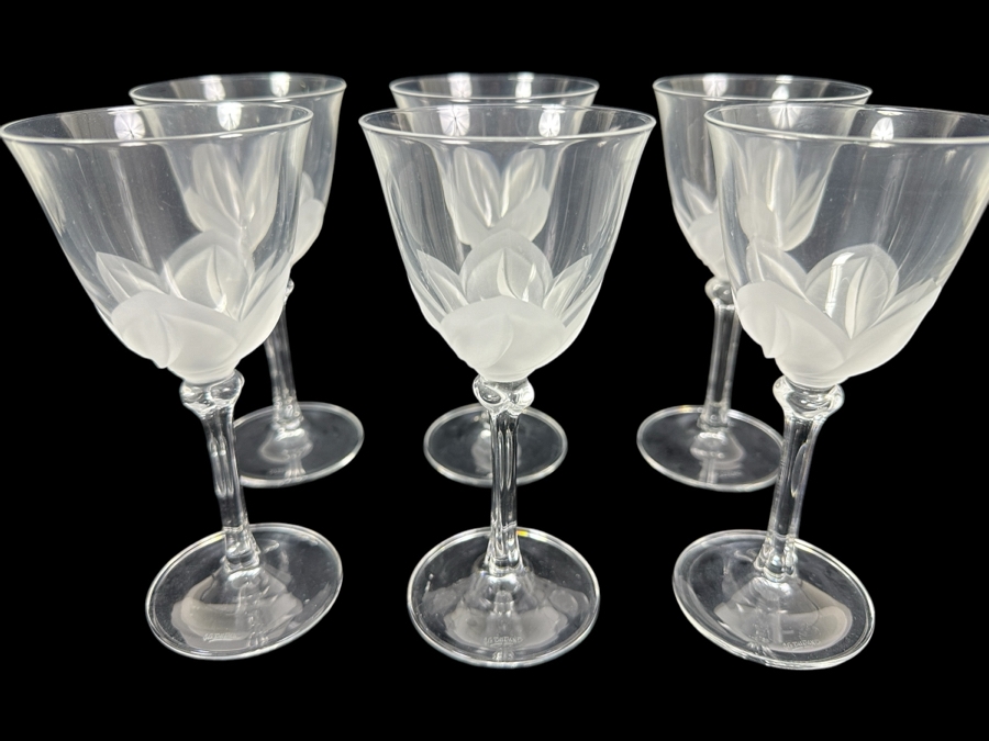 (6) Cristal D'Arques J. G. Durand Florence Stemware Glasses 6 5/8H
