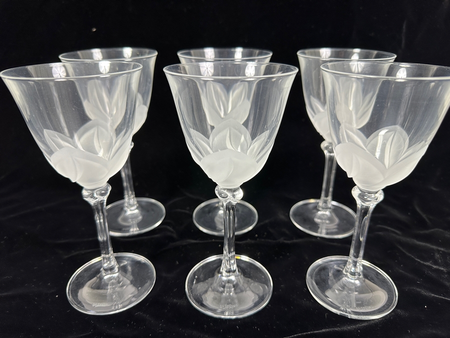 (6) Cristal D'Arques J. G. Durand Florence Stemware Glasses 6 5/8H [Photo 2]