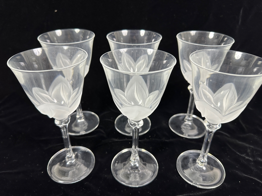 (6) Cristal D'Arques J. G. Durand Florence Stemware Glasses 6 5/8H [Photo 4]