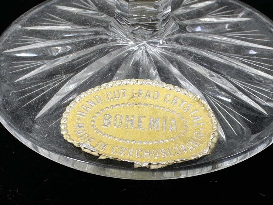 (12) Vintage Bohemia Hand Cut Lead Crystal Brandy Snifter Stemware Glasses Made In Czechoslovakia 4 5/8H [Photo 4]