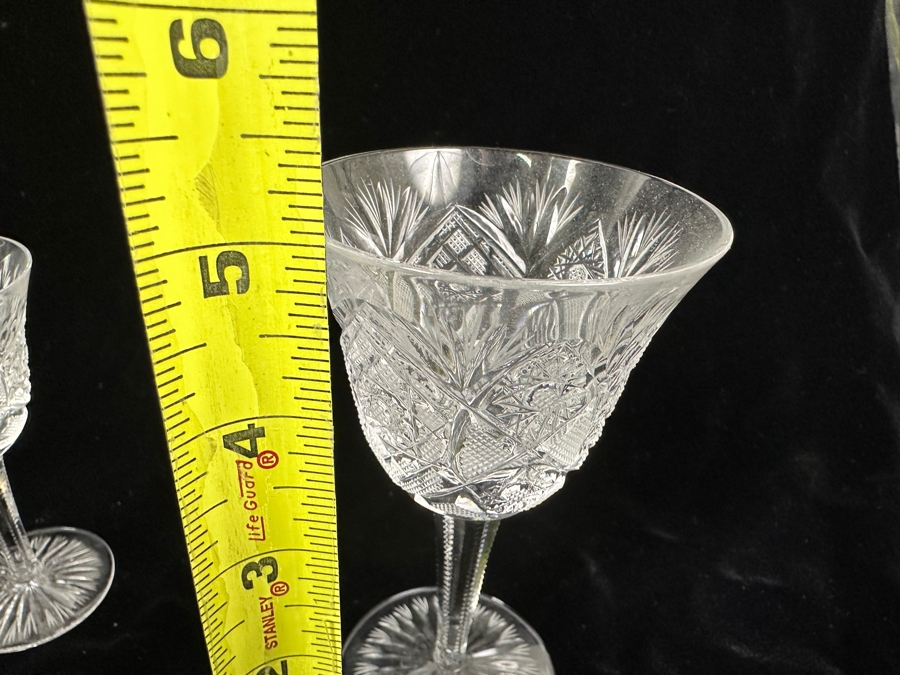 (8) Vintage Bohemia Hand Cut Lead Crystal Stemware Glasses Made In Czechoslovakia 5H [Photo 6]