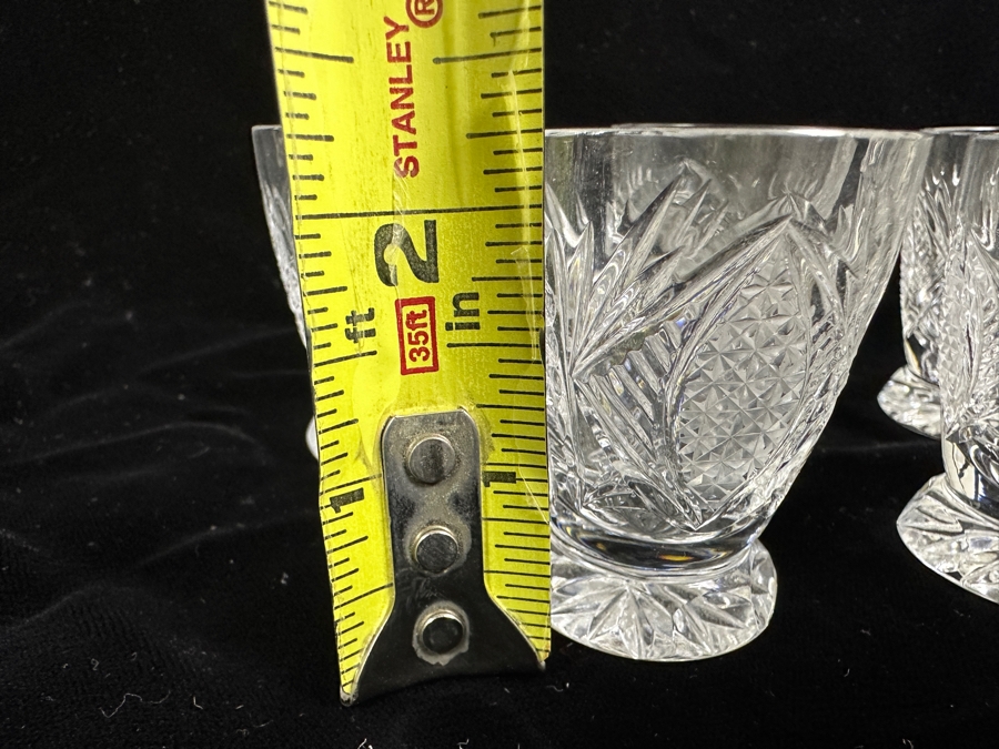 (5) Vintage Bohemia Hand Cut Lead Crystal Shot Glasses Made In Czechoslovakia 2.25H [Photo 6]
