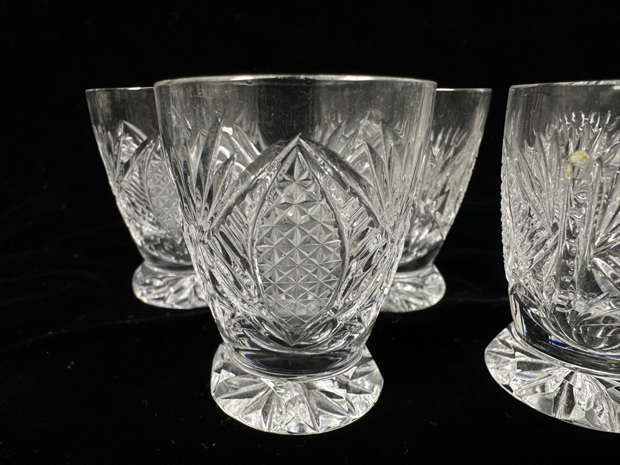 (5) Vintage Bohemia Hand Cut Lead Crystal Shot Glasses Made In Czechoslovakia 2.25H [Photo 4]