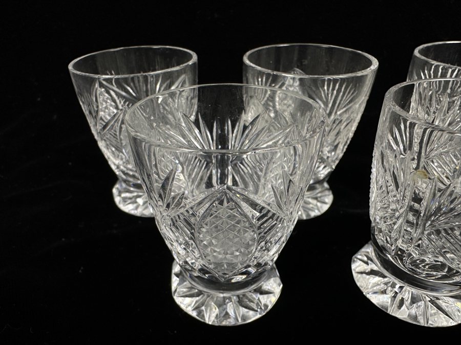 (5) Vintage Bohemia Hand Cut Lead Crystal Shot Glasses Made In Czechoslovakia 2.25H [Photo 5]
