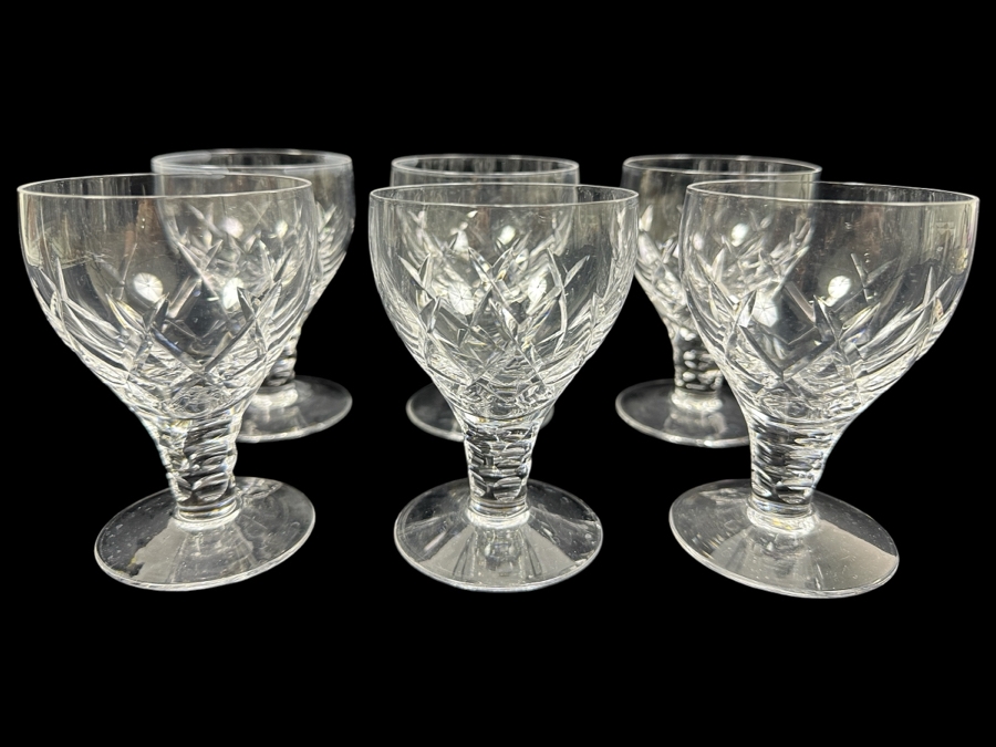 (6) Stuart England Crystal Stemware Glasses 4 3/8H