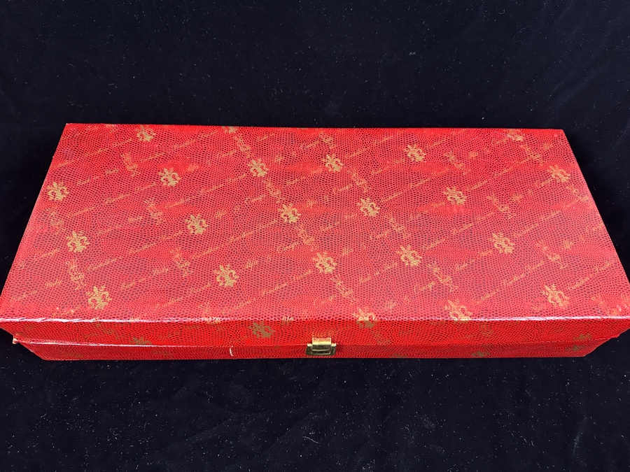 (6) New 24K Gold Rim Alfa & Omega Crystal Stemware Glasses Murano Italy In Original Box 7H [Photo 12]