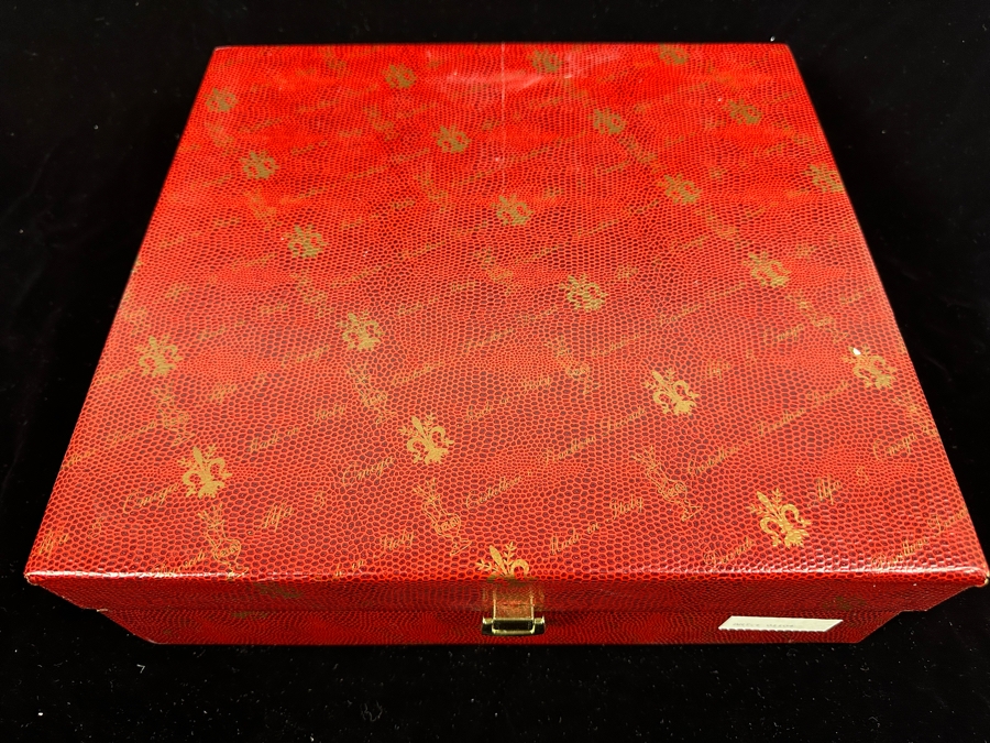 (6) New 24K Gold Rim Alfa & Omega Crystal Stemware Glasses Murano Italy In Original Box 5.5H [Photo 10]
