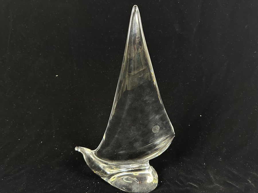 Vilca Italy Crystal Sailboat Sculpture Artist Signed 13.5H [Photo 5]