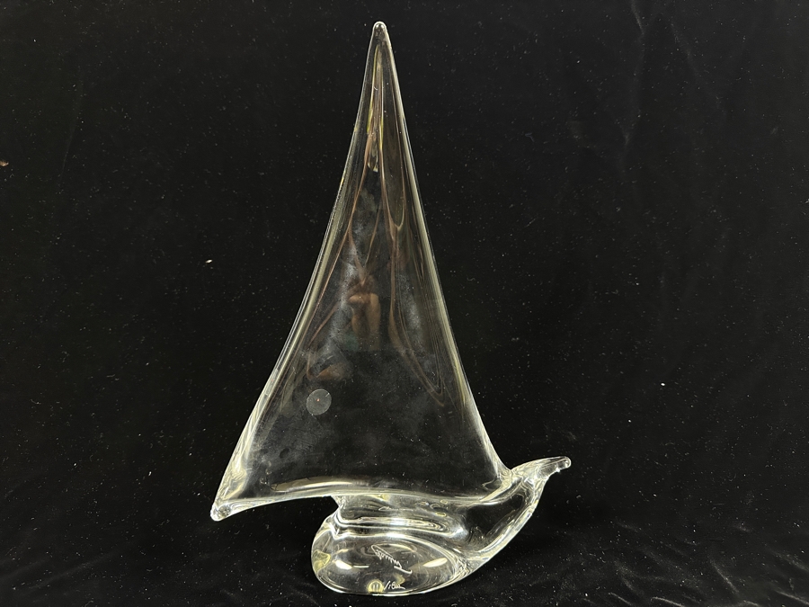 Vilca Italy Crystal Sailboat Sculpture Artist Signed 13.5H [Photo 8]