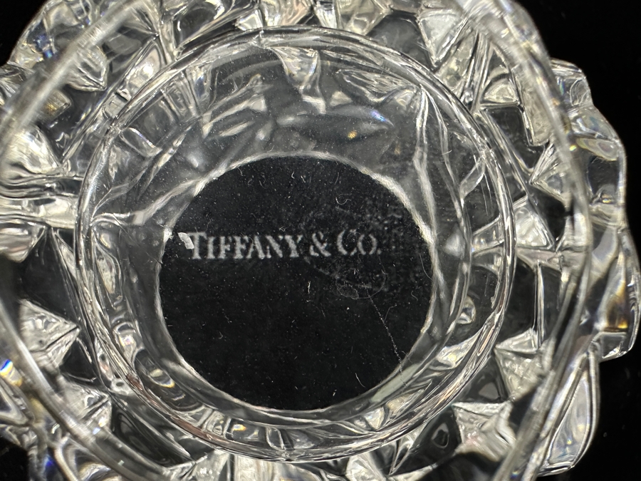 (4) New Tiffany & Co Crystal Rock Cut Crystal Candle Holders Votives 2.75H [Photo 9]