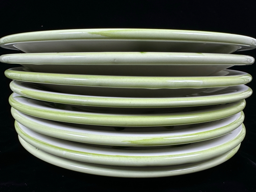 (8) Italian Hand Decorated 12' JRM Ceramic Plates With A Green Floral Design [Photo 5]