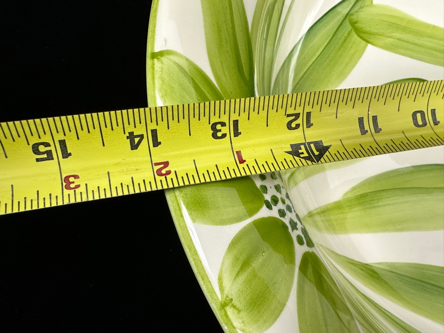 Italian Hand Decorated JRM Ceramic Palm Garden Serve Bowl 14W [Photo 6]