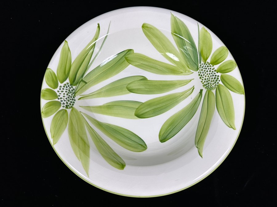 Italian Hand Decorated JRM Ceramic Palm Garden Serve Bowl 14W [Photo 2]