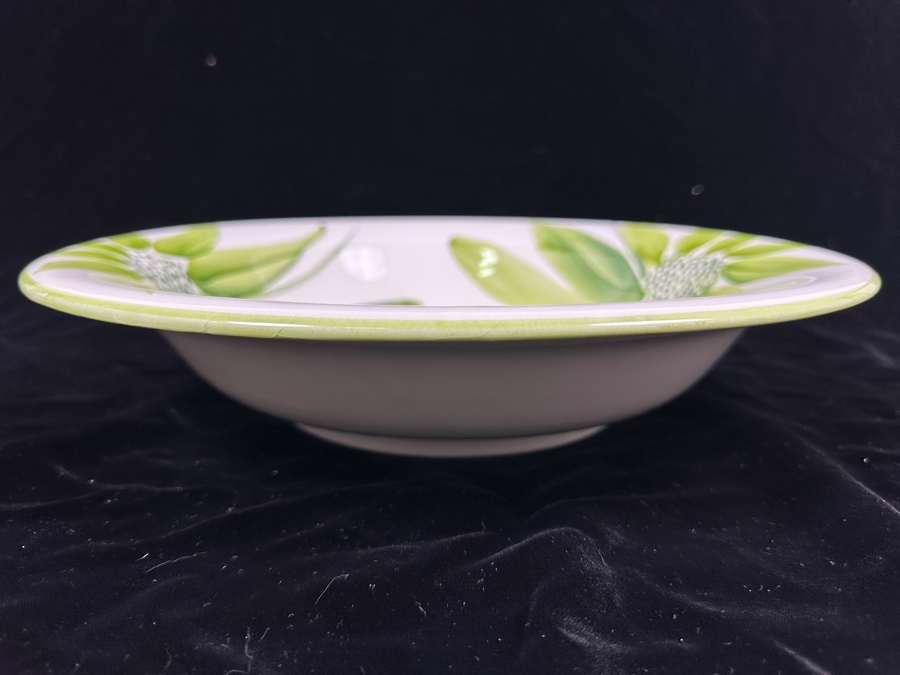 Italian Hand Decorated JRM Ceramic Palm Garden Serve Bowl 14W [Photo 3]