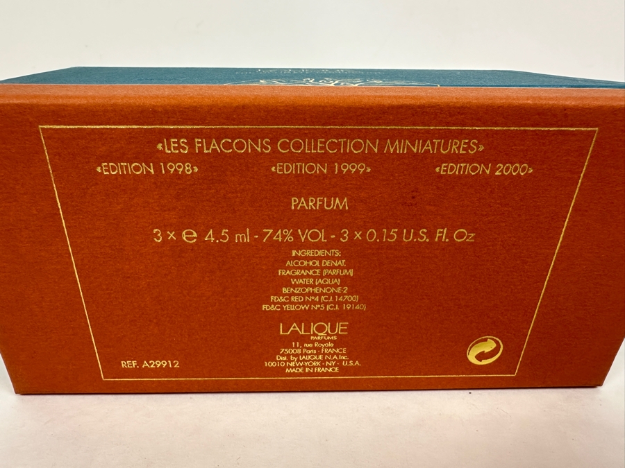 Lalique France Les Flacons Collection Miniatures Perfume Bottles Edition 1998, 1999 And 2000 With Box Les Introuvables The Ultimate Collection [Photo 8]