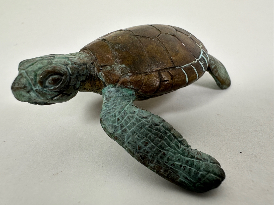 Limited Edition Solid Bronze Sea Turtle Signed JK Honor Excellence Numbered 441 Of 3,000 3L [Photo 5]