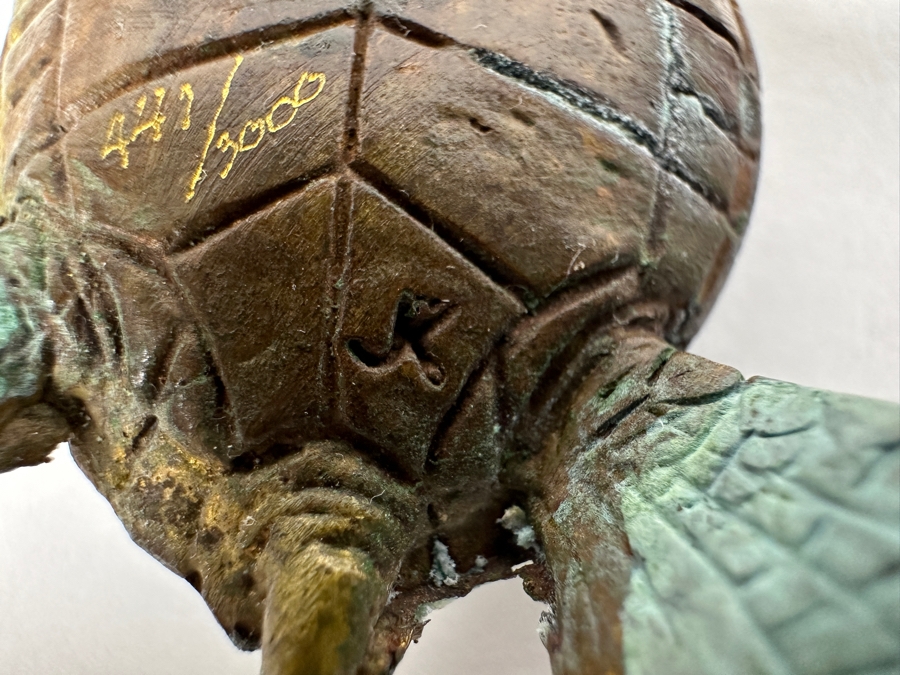 Limited Edition Solid Bronze Sea Turtle Signed JK Honor Excellence Numbered 441 Of 3,000 3L [Photo 10]