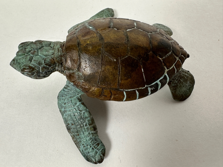 Limited Edition Solid Bronze Sea Turtle Signed JK Honor Excellence Numbered 441 Of 3,000 3L [Photo 3]