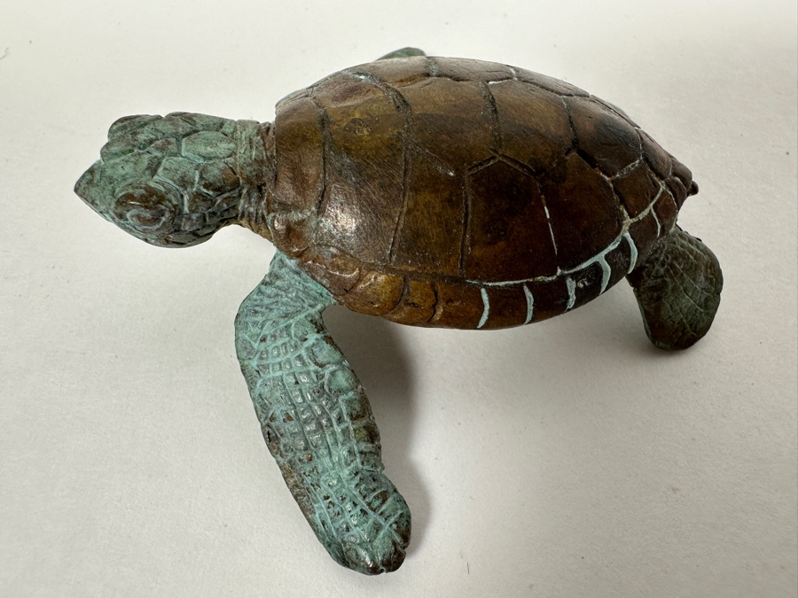 Limited Edition Solid Bronze Sea Turtle Signed JK Honor Excellence Numbered 441 Of 3,000 3L [Photo 2]