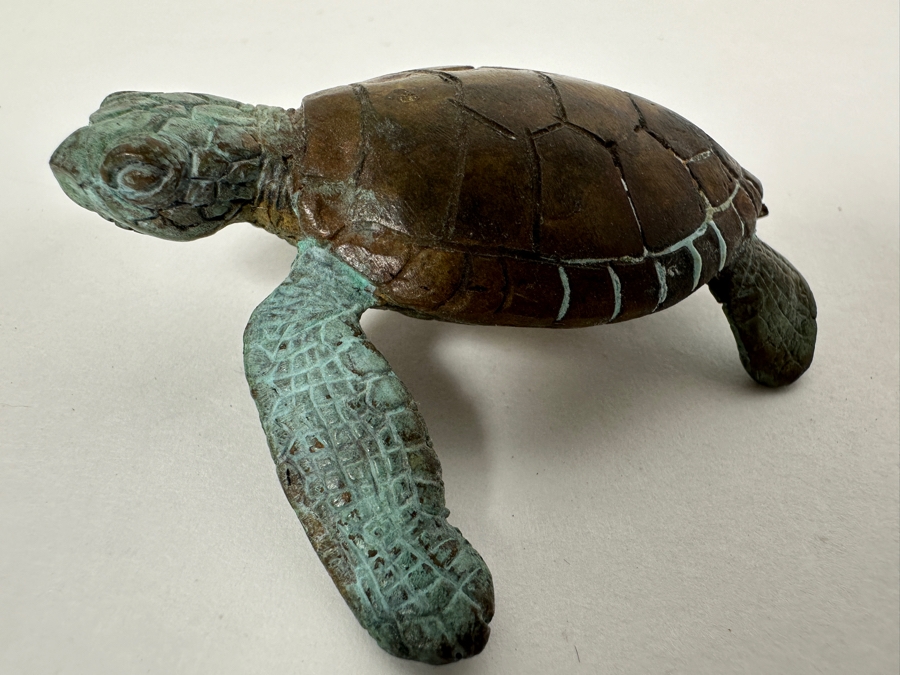 Limited Edition Solid Bronze Sea Turtle Signed JK Honor Excellence Numbered 441 Of 3,000 3L [Photo 4]