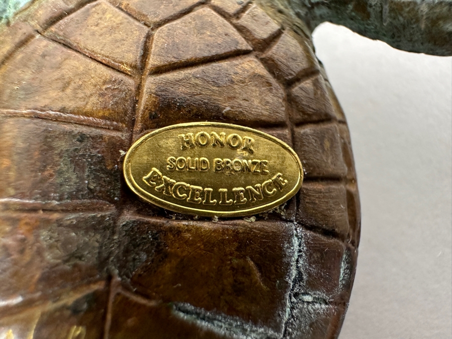Limited Edition Solid Bronze Sea Turtle Signed JK Honor Excellence Numbered 441 Of 3,000 3L [Photo 8]