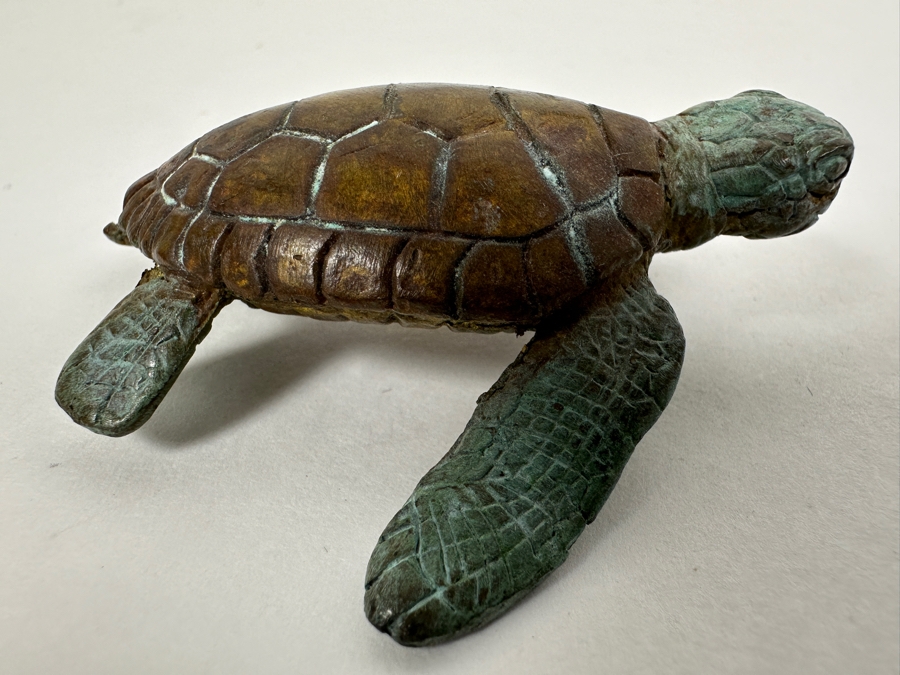 Limited Edition Solid Bronze Sea Turtle Signed JK Honor Excellence Numbered 441 Of 3,000 3L [Photo 6]