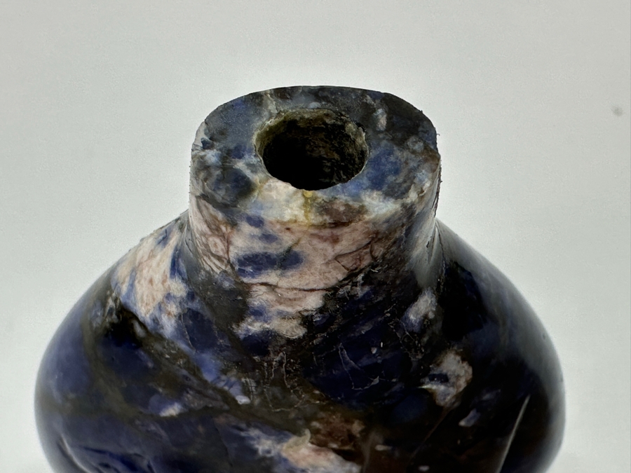 Vintage Chinese Carved Lapis Lazuli Snuff Bottle 2.5H [Photo 13]