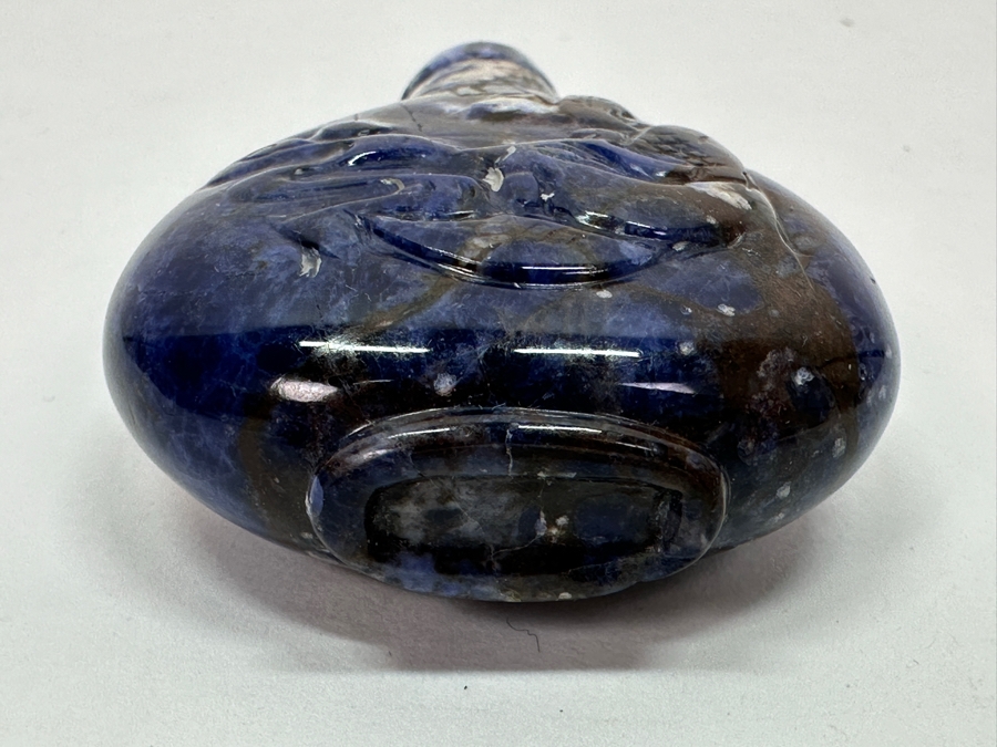Vintage Chinese Carved Lapis Lazuli Snuff Bottle 2.5H [Photo 6]