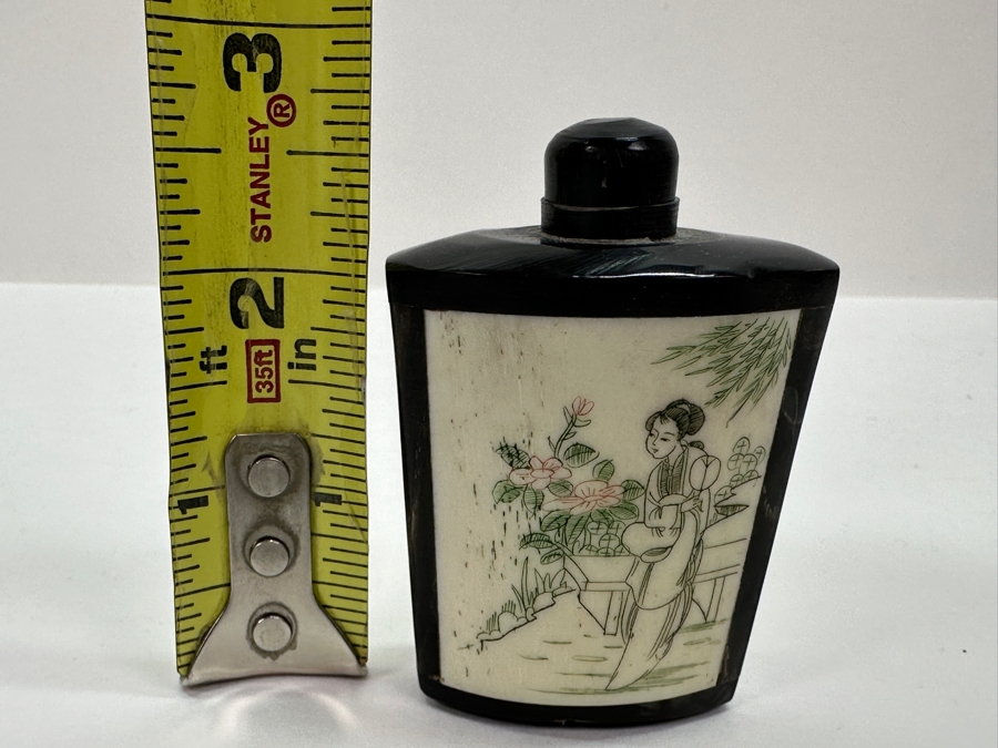 Vintage Chinese Hand Carved Bone Perfume Bottle 2.75'H [Photo 12]